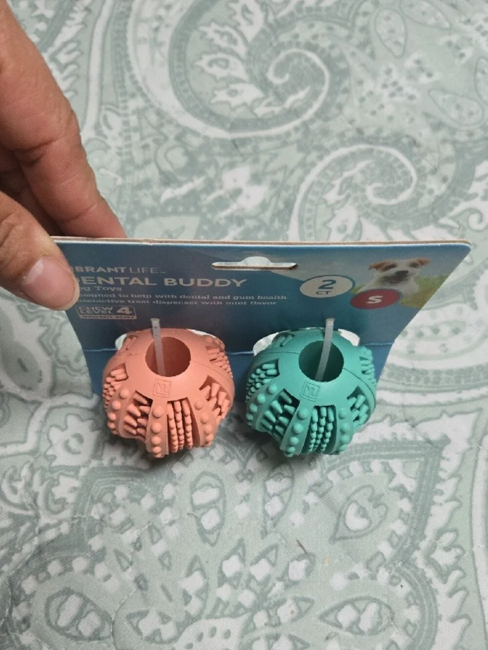 Vibrant Teal Textured Dental Ball - Vibrant Life